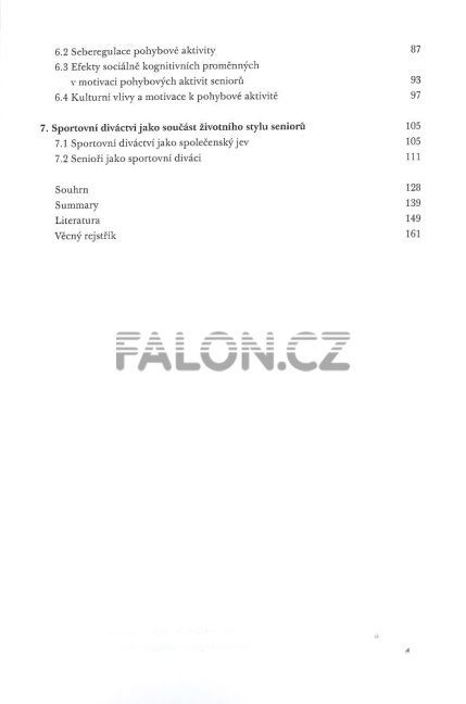 Sport a pohyb v životě seniorů - obsah 2