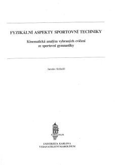 Fyzikální aspekty sportovní techniky - titulka