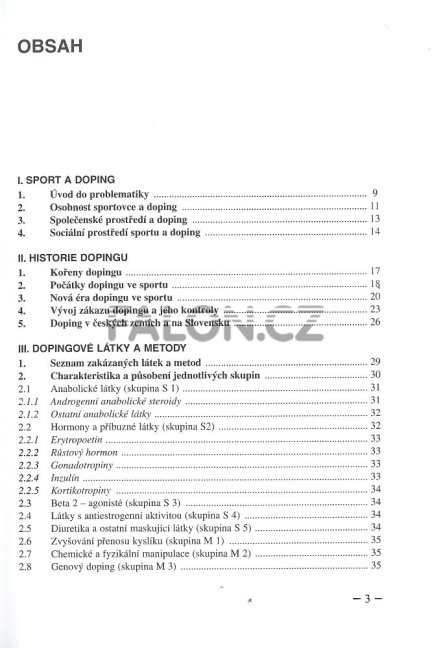 Prevence dopingu ve sportu - obsah 1